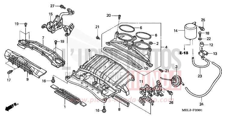 CONDUITE D'ADMISSION AIR/VALVE SOLENOIDE (CBR1000RR4/5) von CBR1000RR "Fireblade" CANDY TAHITIAN BLUE (PB215H) von 2005